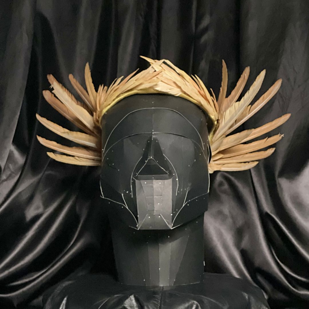 Golden Feather Wreath Headpiece