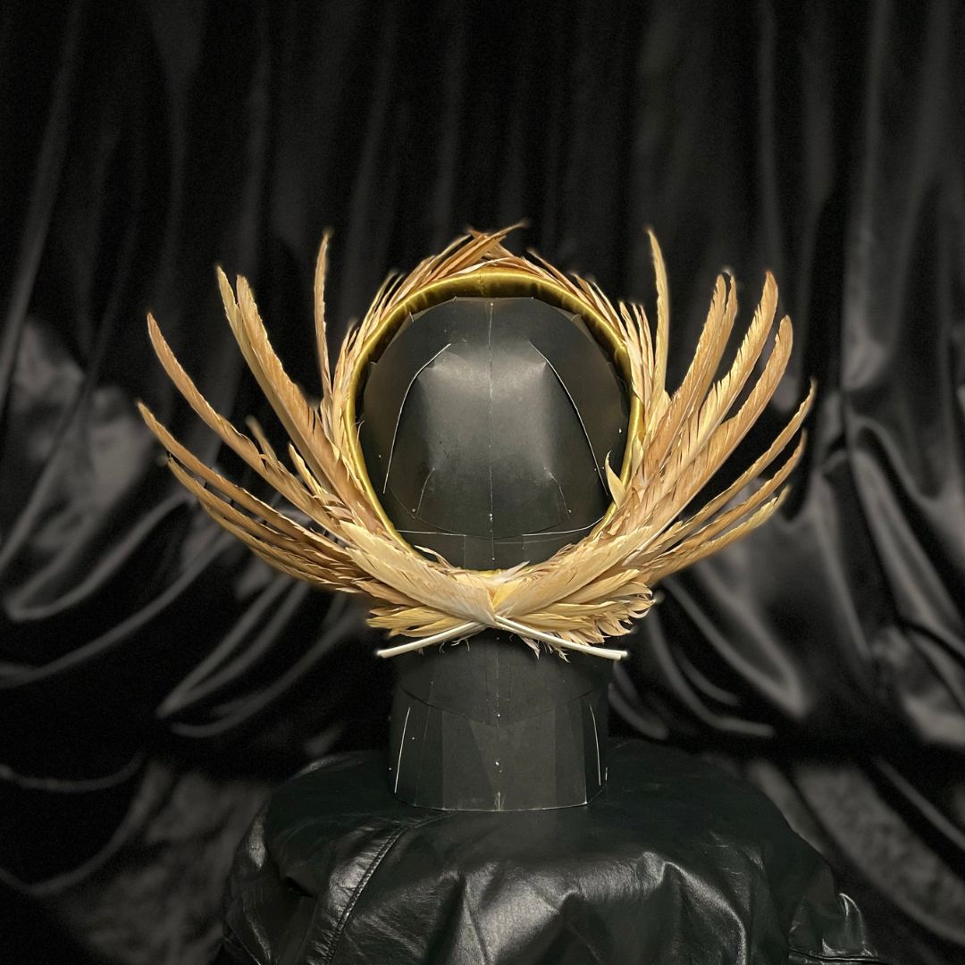Golden Feather Wreath Headpiece