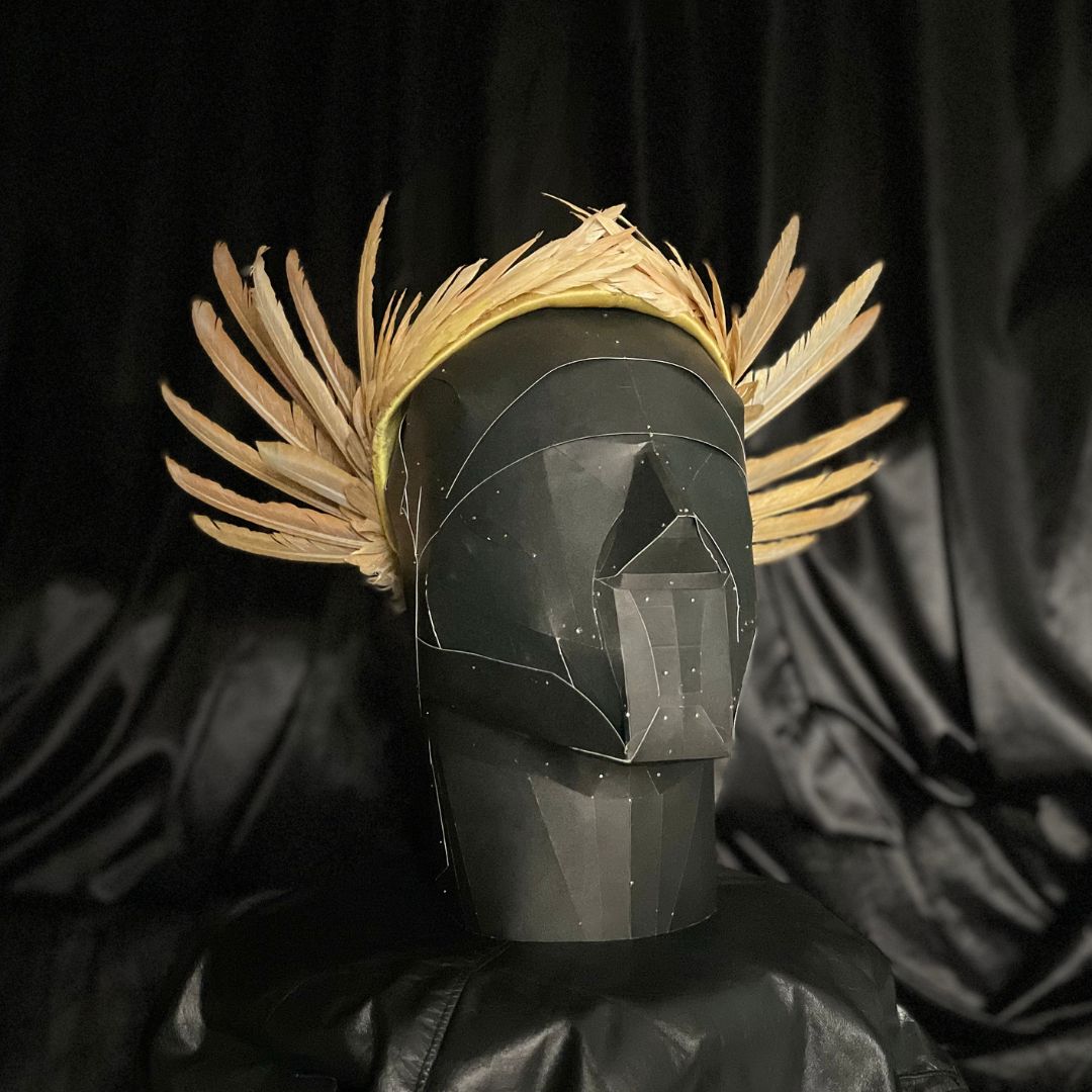 Golden Feather Wreath Headpiece