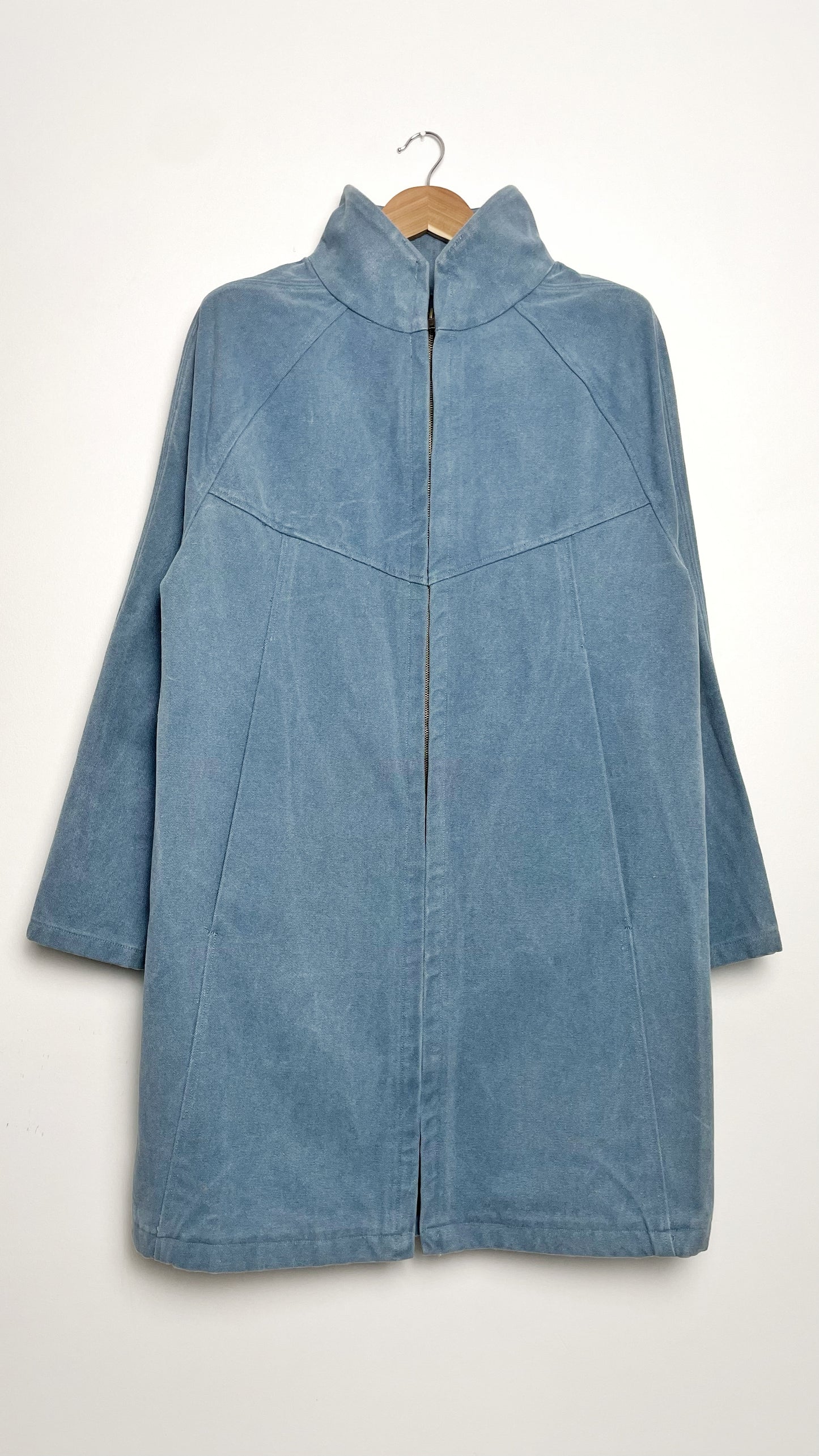 Blue Cotton Canvas Coat