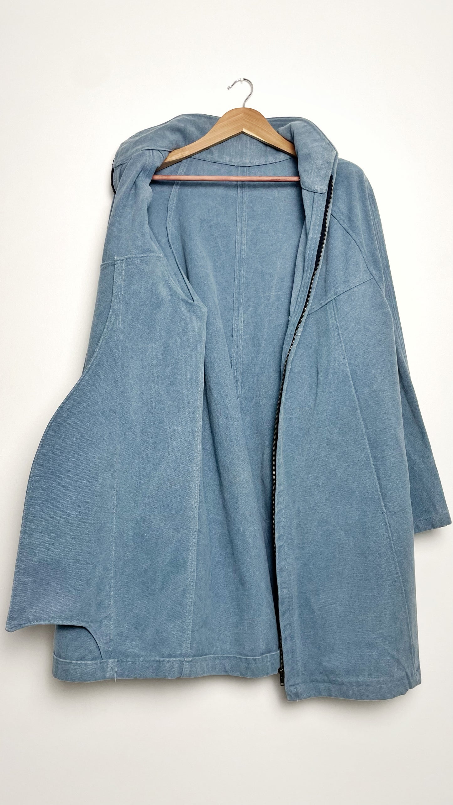 Blue Cotton Canvas Coat